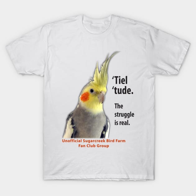 Cockatiel 2 - black type T-Shirt by Just Winging It Designs